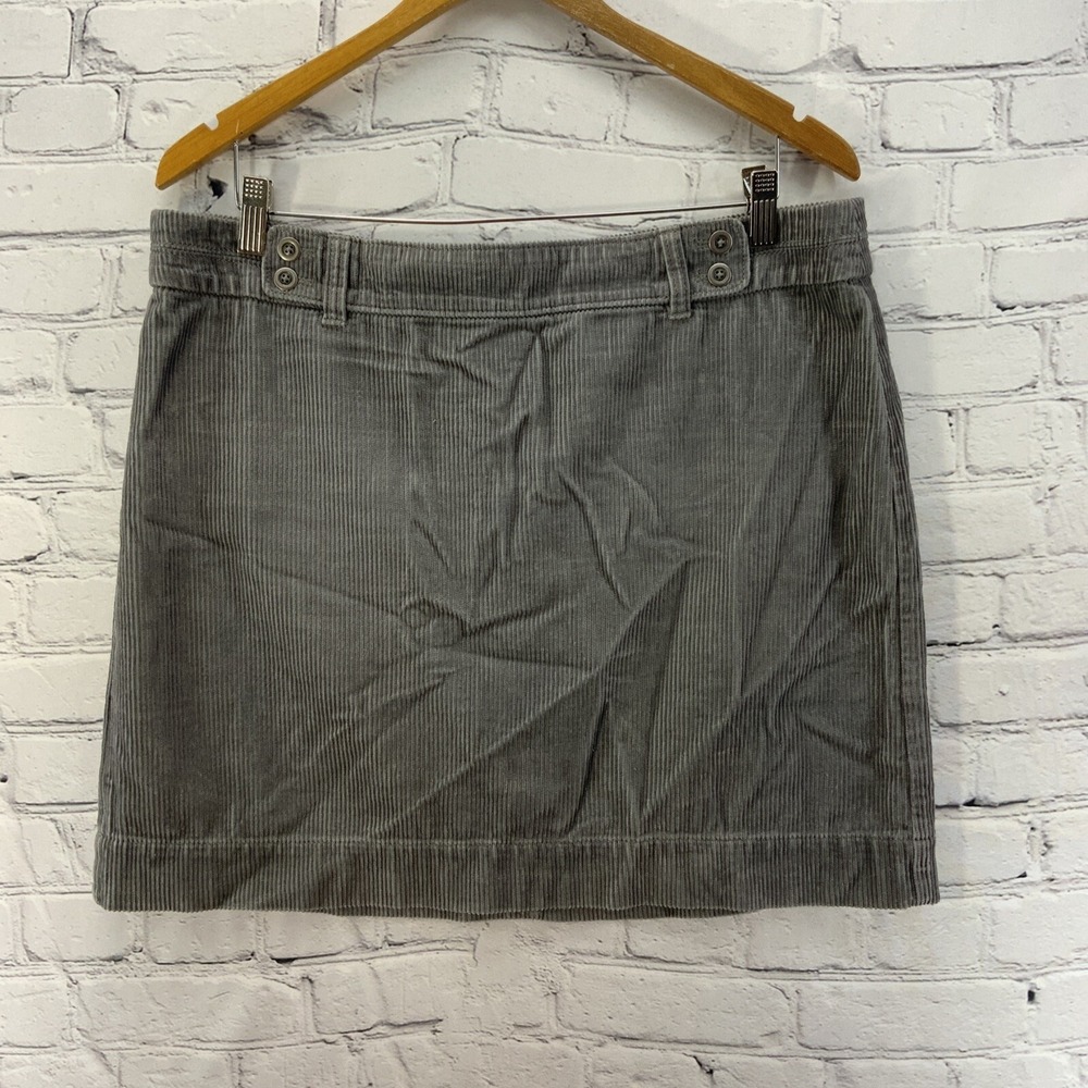 LOFT‎ Corduroy Mini Skirt Gray Womens Sz 14 Short